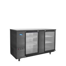 Cargar imagen en el visor de la galería, BACK BAR NEGRO PUERTA DE VIDRIO 122CM