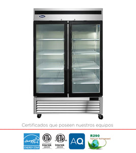 Refrigerador de dos alas dos puertas de vidrio 1335 LTS