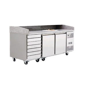 ESTACION DE PIZZA 2 PUERTAS Y CAJONES DE 200 CM ESTACION DE PIZZA 2 PUERTAS Y CAJONES DE 200 CM