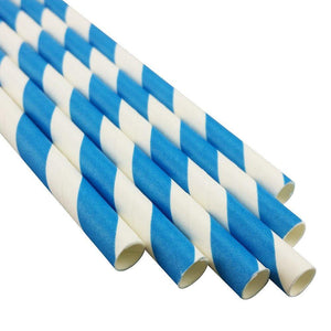 Pitillo de Papel Líneas Azules x 25 Unidades Sin Empaque - Inventto Group